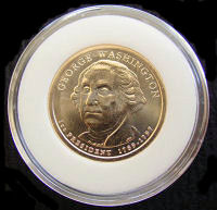 Presidential Dollar in 26mm White Ring Air-Tite