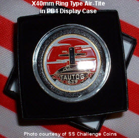 Challenge Coin in X40 Ring Type Air-Tite Coin Holder in PB1 Display Case
